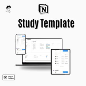 Dashboard of the Notion Study Template showing organized study schedules and assignment tracking.